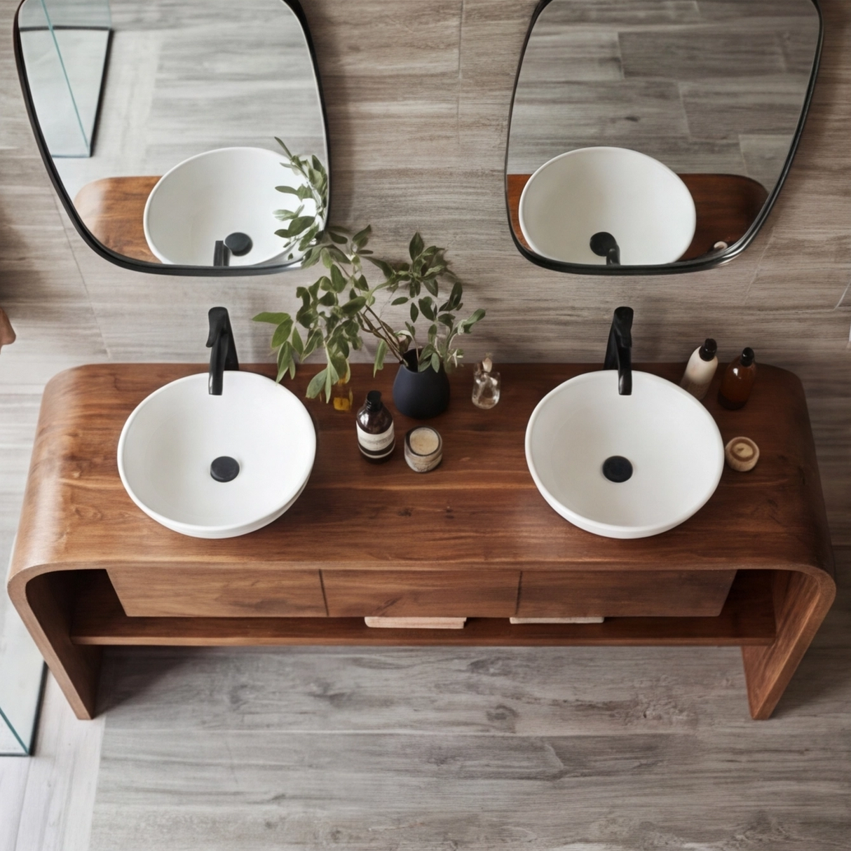Norvian Sculpted Solid Wood Freestanding Bathroom Vanity with Drawers - Timberustic Freestanding Bathroom Vanity with Drawers