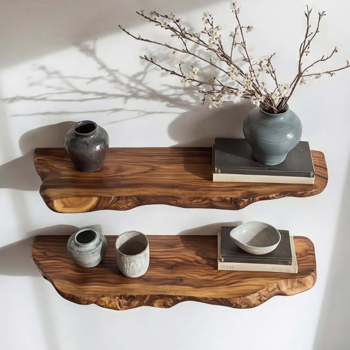 Norvyn Live Edge Solid Wood Floating Shelf SPA653921 - Timberustic Floating Shelf
