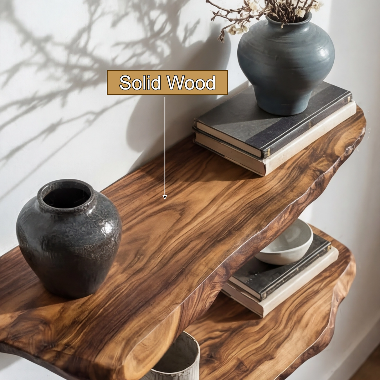 Norvyn Live Edge Solid Wood Floating Shelf SPA653921 - Timberustic Floating Shelf