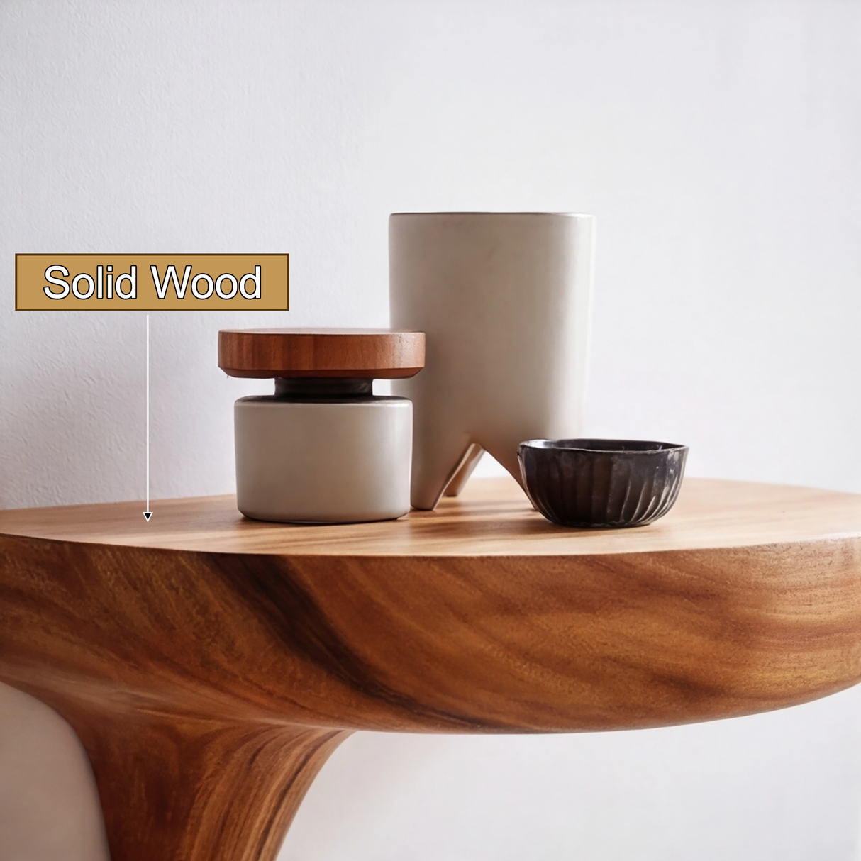 Norvyn Mushroom Solid Wood Floating Shelf SPA187695 - Timberustic Floating Shelf