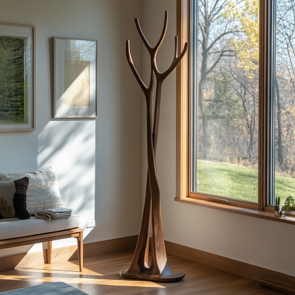 Norwyn Sculpted Solid Wood Tree Coat Rack - Timberustic Tree Coat Rack