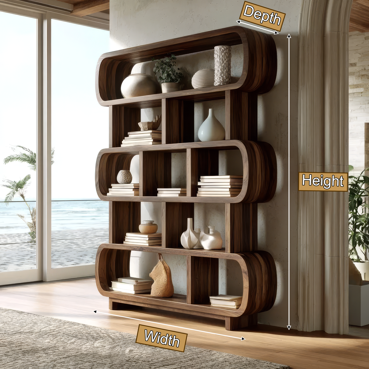 Novaryn Handcrafted Solid Wood Bookshelf - Timberustic Bookshelf