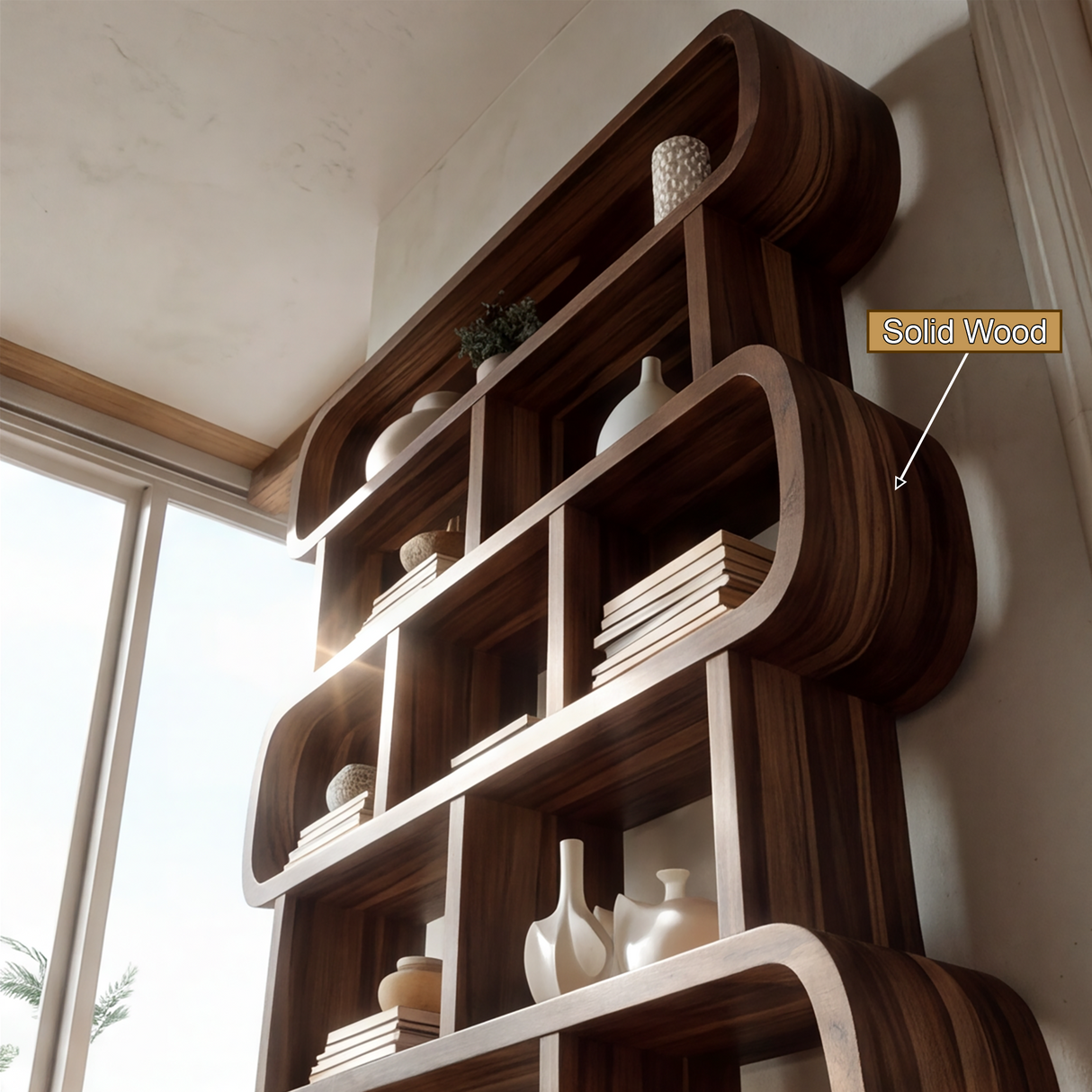Novaryn Handcrafted Solid Wood Bookshelf - Timberustic Bookshelf