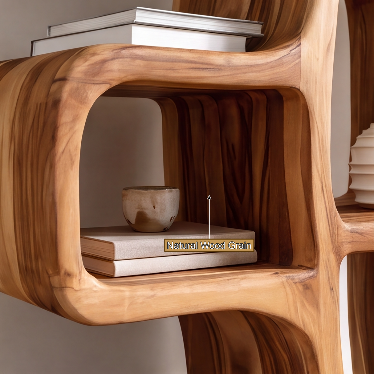 Novera Handcrafted Solid Wood Bookshelf