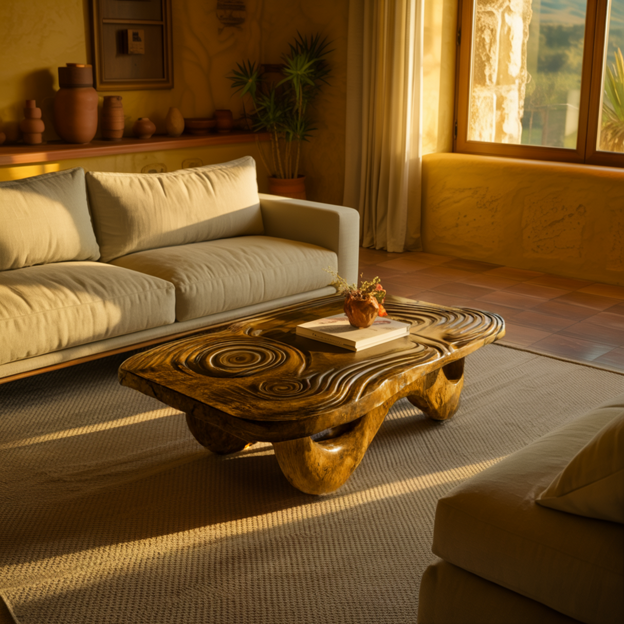 Nuvra Wave Solid Wood Coffee Table - Timberustic Coffee Table