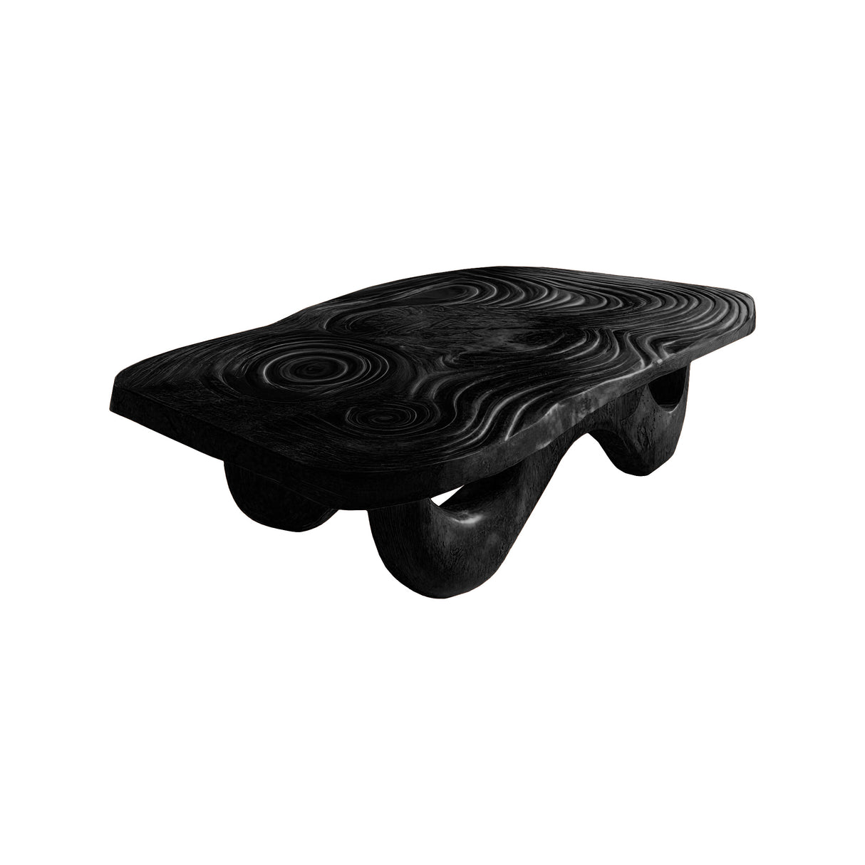 Nuvra Wave Solid Wood Coffee Table Black - Timberustic Coffee Table