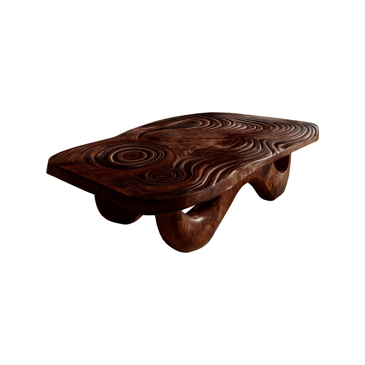 Nuvra Wave Solid Wood Coffee Table Dark Walnut - Timberustic Coffee Table
