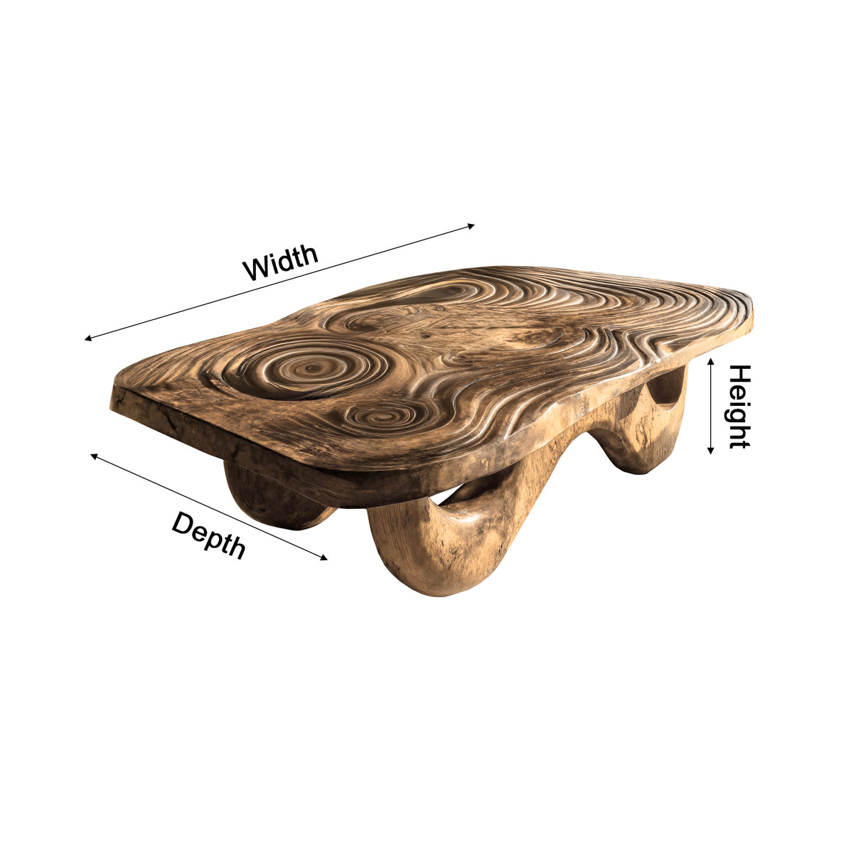 Nuvra Wave Solid Wood Coffee Table - Timberustic Coffee Table