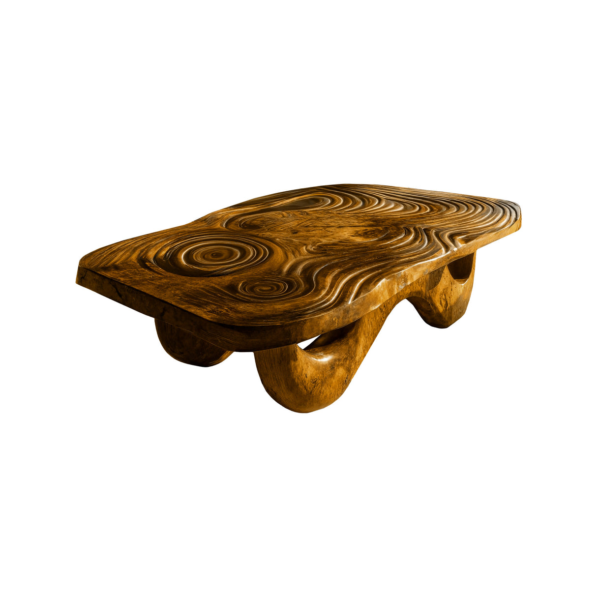 Nuvra Wave Solid Wood Coffee Table Teak - Timberustic Coffee Table