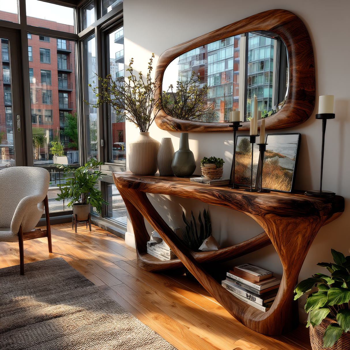 Nymerion Flow Sculpted Console Table - Timberustic Console Table
