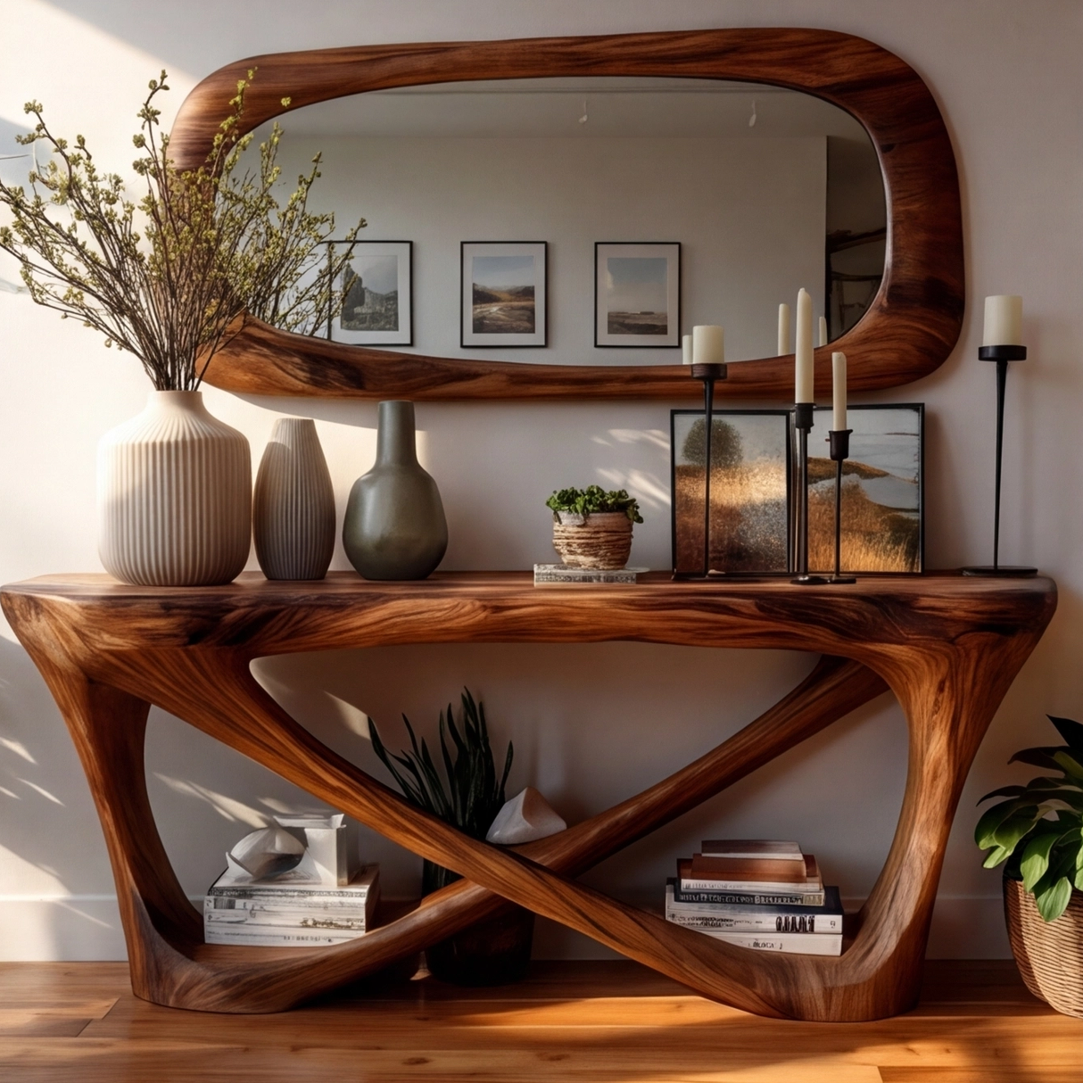 Nymerion Flow Sculpted Console Table - Timberustic Console Table