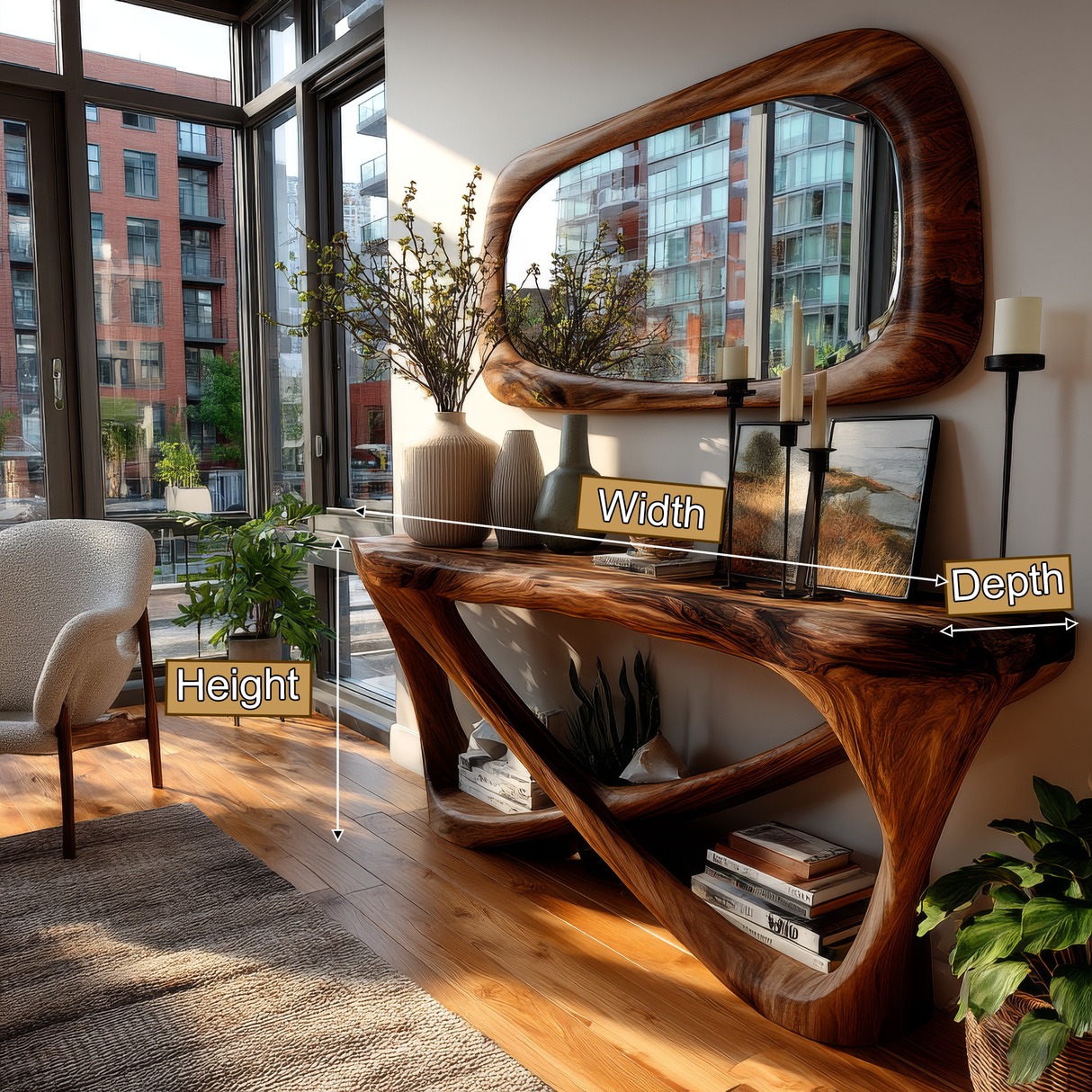 Nymerion Flow Sculpted Console Table - Timberustic Console Table