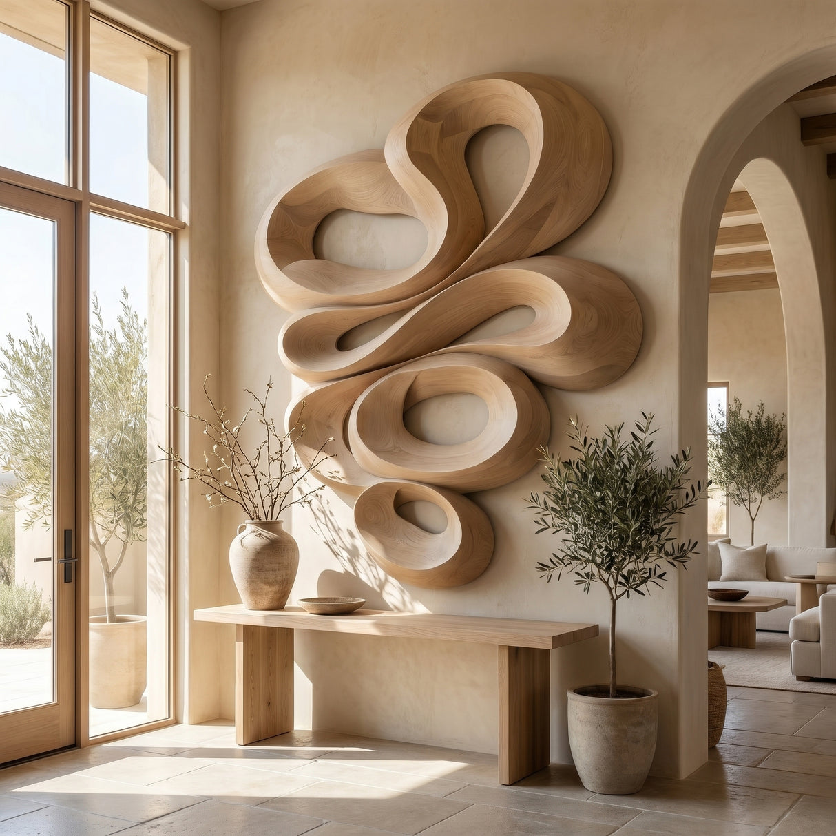 Nythera Sculpted Solid Wood Wall Art