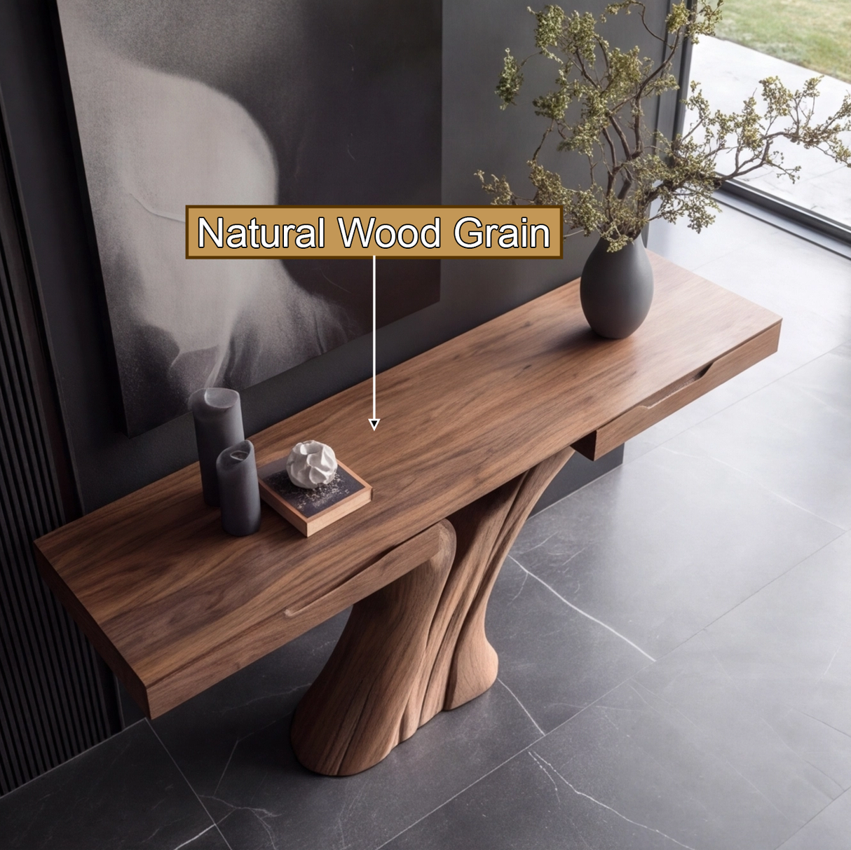 Nyvareth Solid Wood Sculpted Console Table - Timberustic Console Table