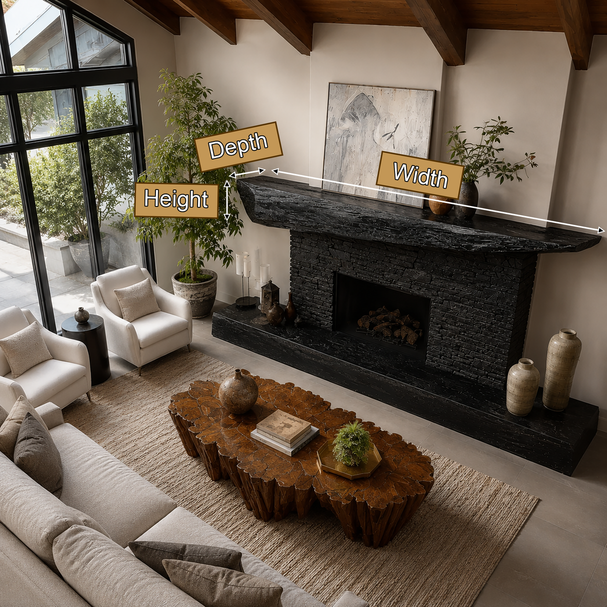 Nyxen Sculpted Fireplace Mantel Shelf SPA306842