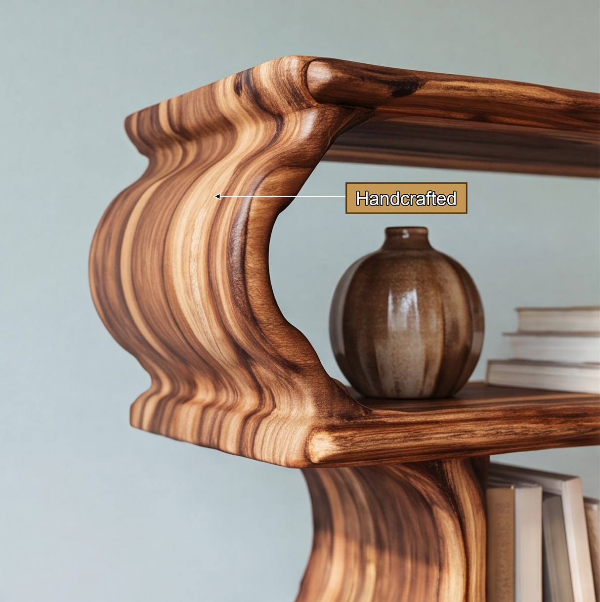 Nyxor Handcrafted Solid Wood Bookshelf