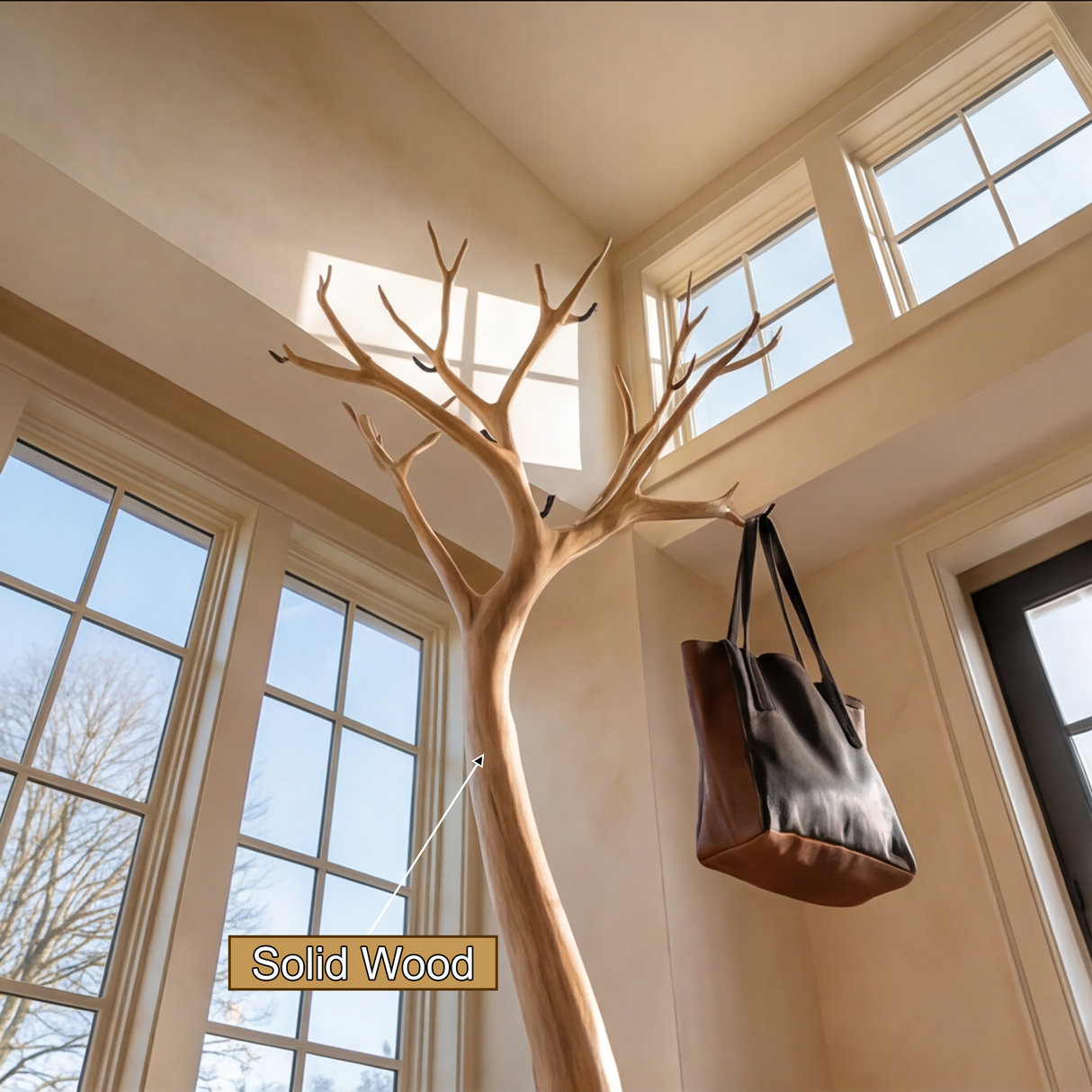 Oakmere Sculpted Solid Wood Tree Coat Rack - Timberustic Tree Coat Rack