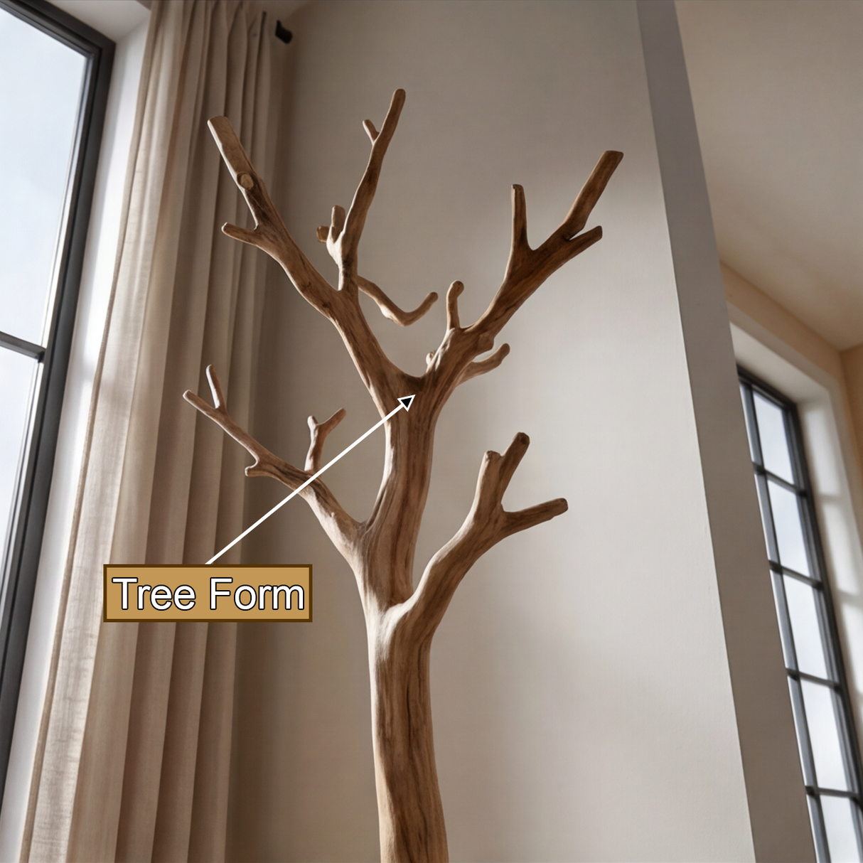 Oakspire Sculpted Solid Wood Tree Coat Rack - Timberustic Tree Coat Rack