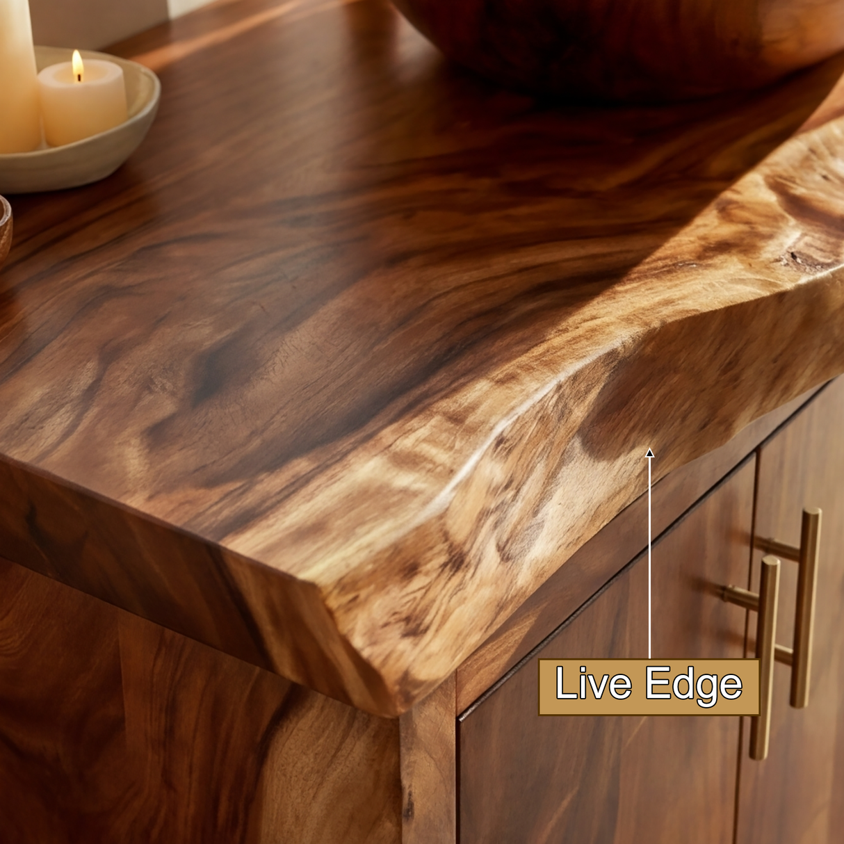 Oakwyn Live Edge Solid Wood Freestanding Bathroom Vanity with Drawers