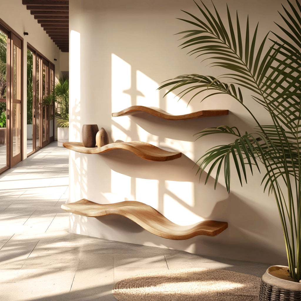 Ondula Solid Wood Floating Shelves