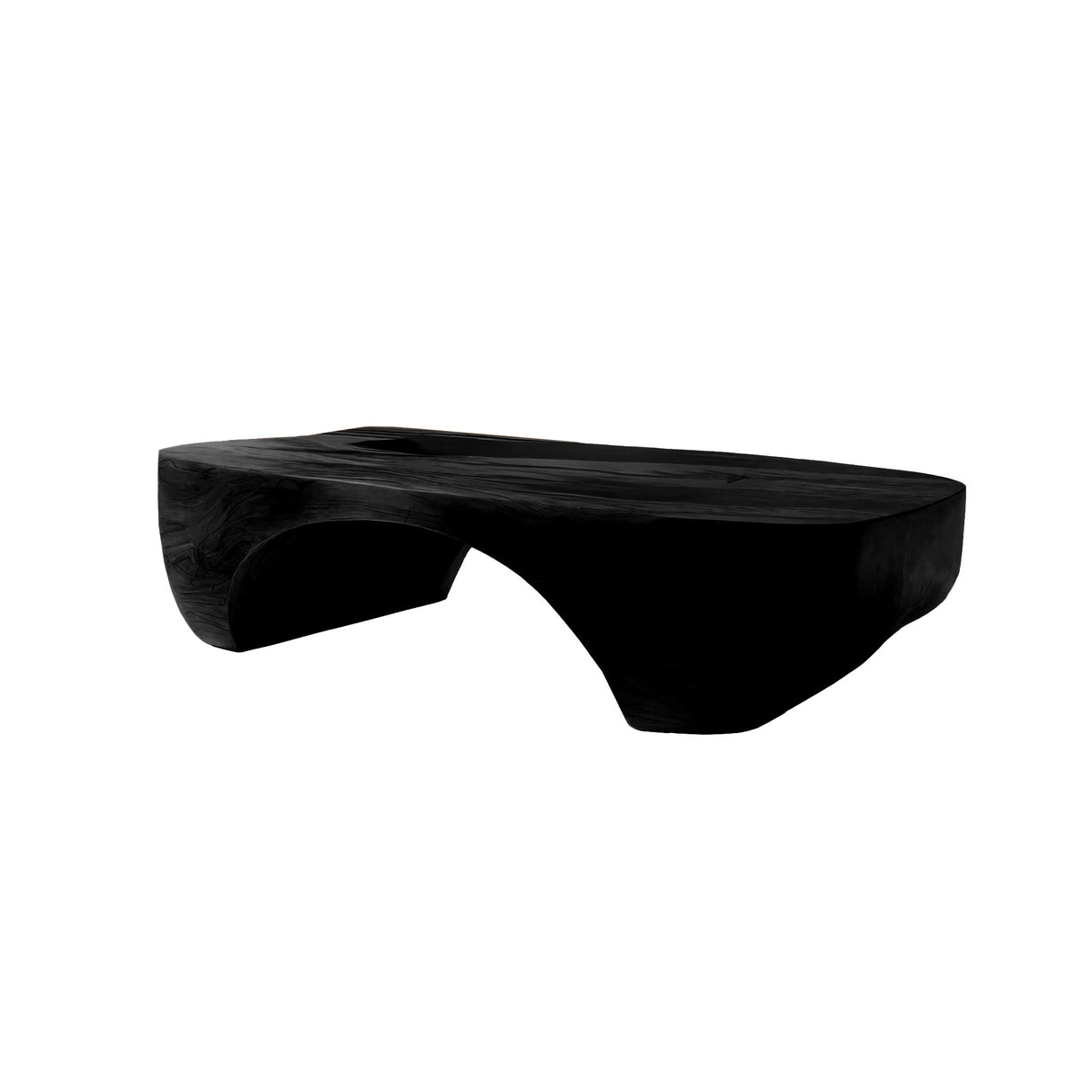 Organic Arch Solid Wood Coffee Table Japandi Contemporary Black - Timberustic Coffee Table