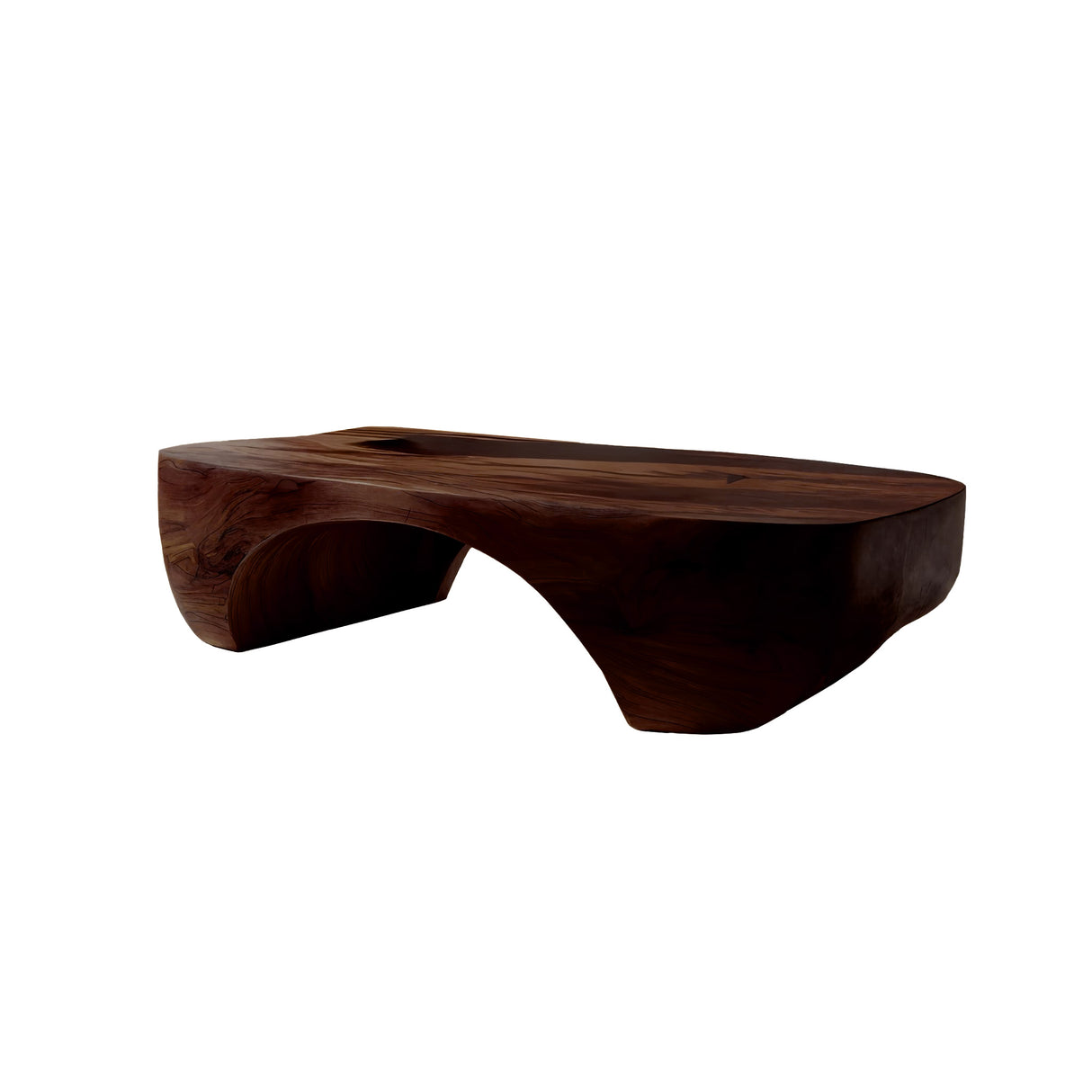 Organic Arch Solid Wood Coffee Table Japandi Contemporary Dark Walnut - Timberustic Coffee Table