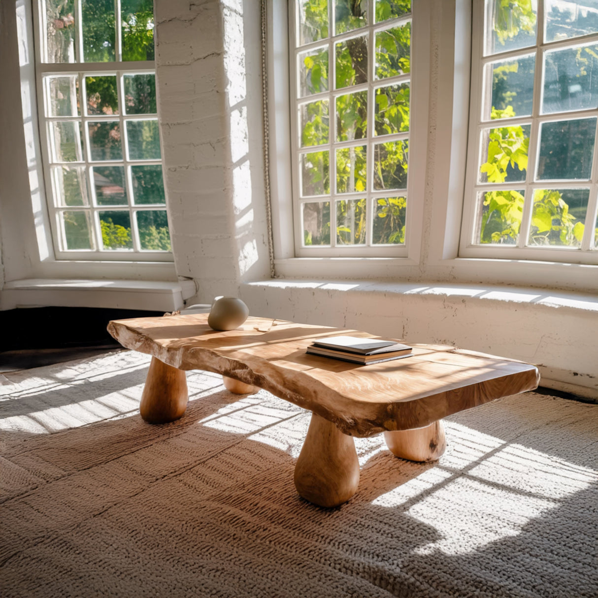 Organic Modern Solid Wood Coffee Table - TimbeRustic Coffee Table