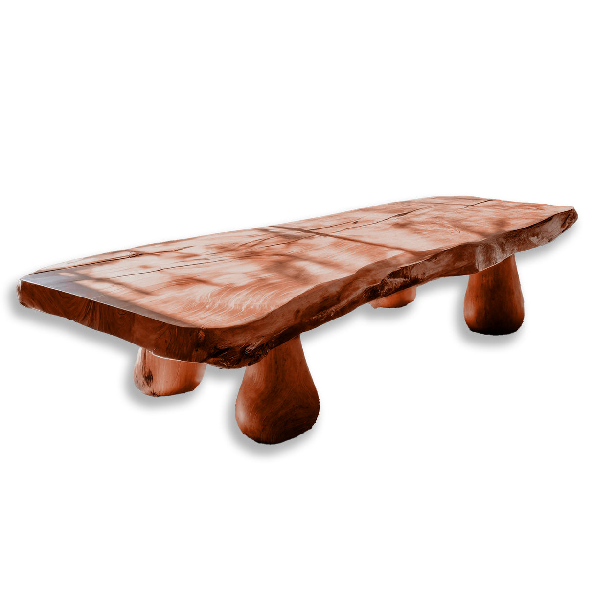 Organic Modern Solid Wood Coffee Table Mahogany - TimbeRustic Coffee Table