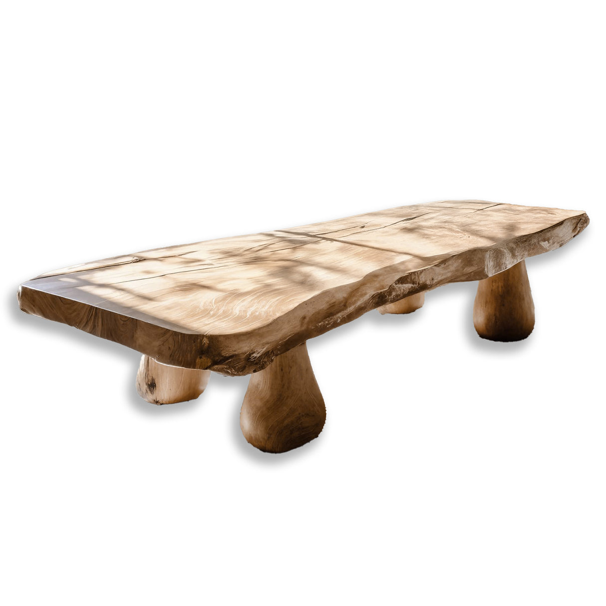 Organic Modern Solid Wood Coffee Table Natural Oak - TimbeRustic Coffee Table