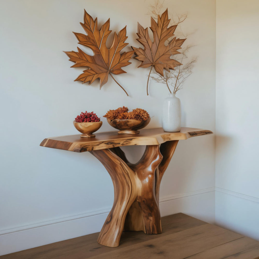 Organic Modern Solid Wood Console Table