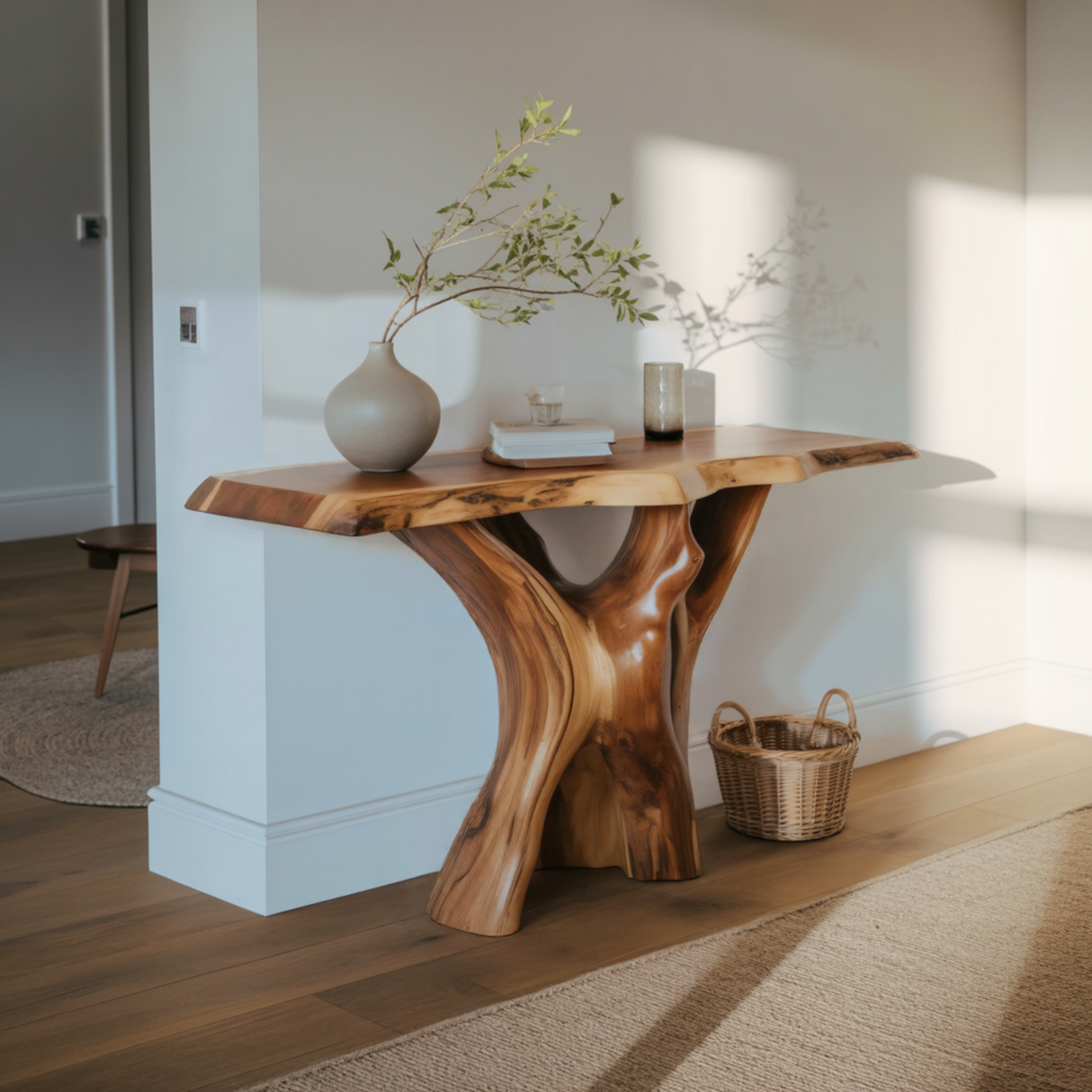 Organic Modern Solid Wood Console Table