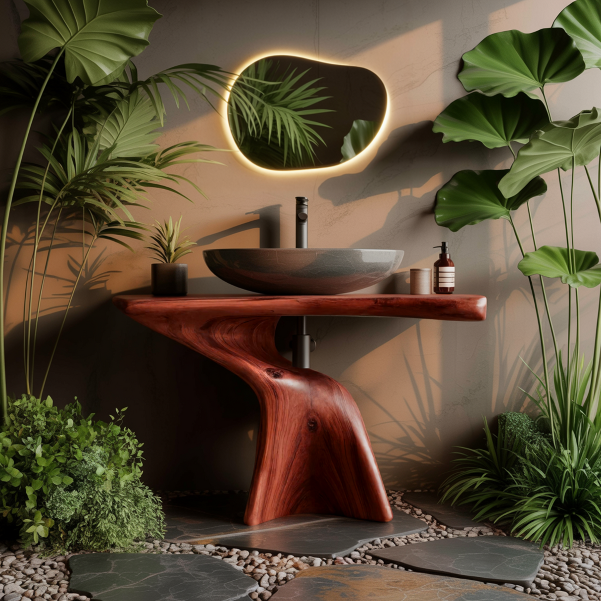 Araya Organic Modern Solid Wood Vanity Table