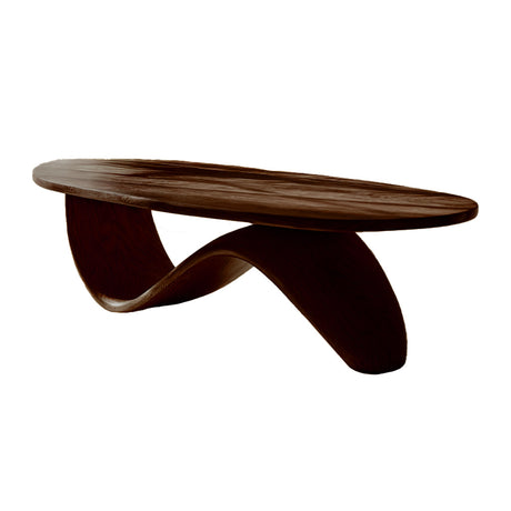 Organic Wave Solid Wood Coffee Table – Scandinavian Japandi Style