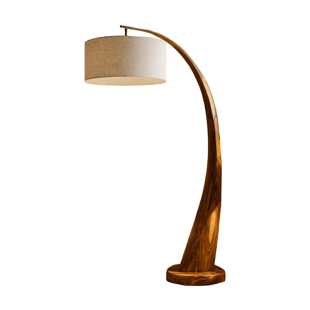 Orin Arc Sculpted Solid Wood Floor Lamp