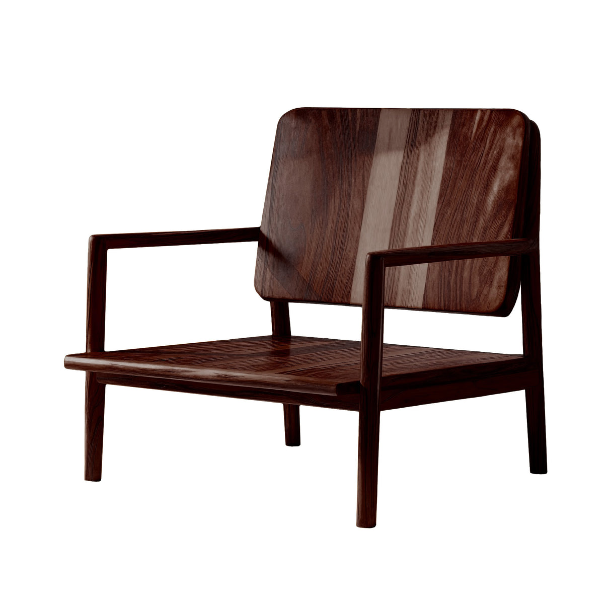 Orin Frame Solid Wood Lounge Chair Dark Walnut - Timberustic Lounge Chair