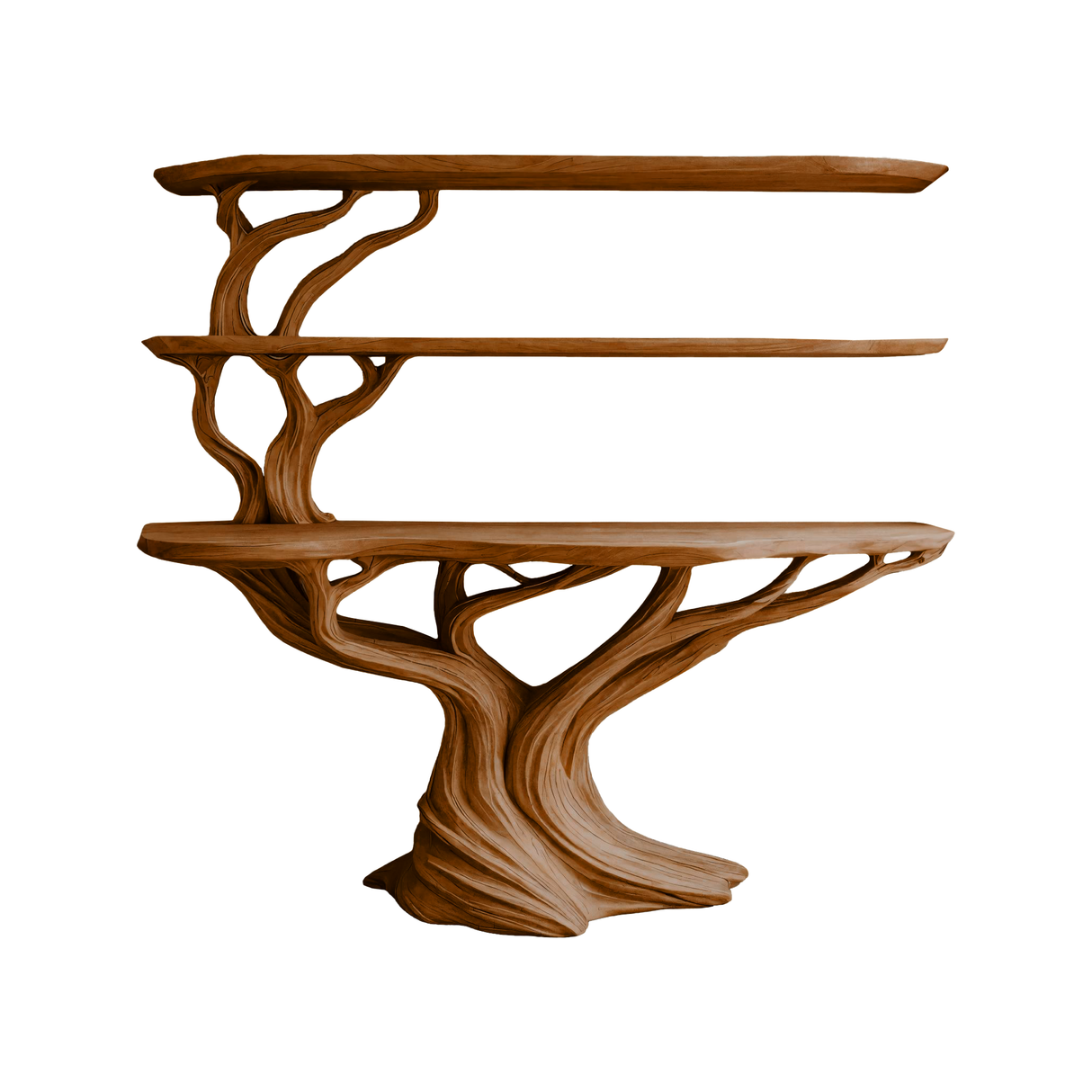 Orinthal Sculpted Solid Wood Console Table with Shelves Brown - Timberustic Console Table with Shelves