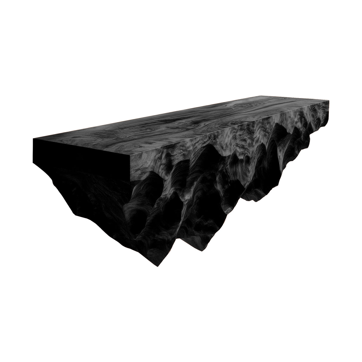 Orion Ridge Solid Wood Mountain Floating Shelf Black - Timberustic Floating Shelf