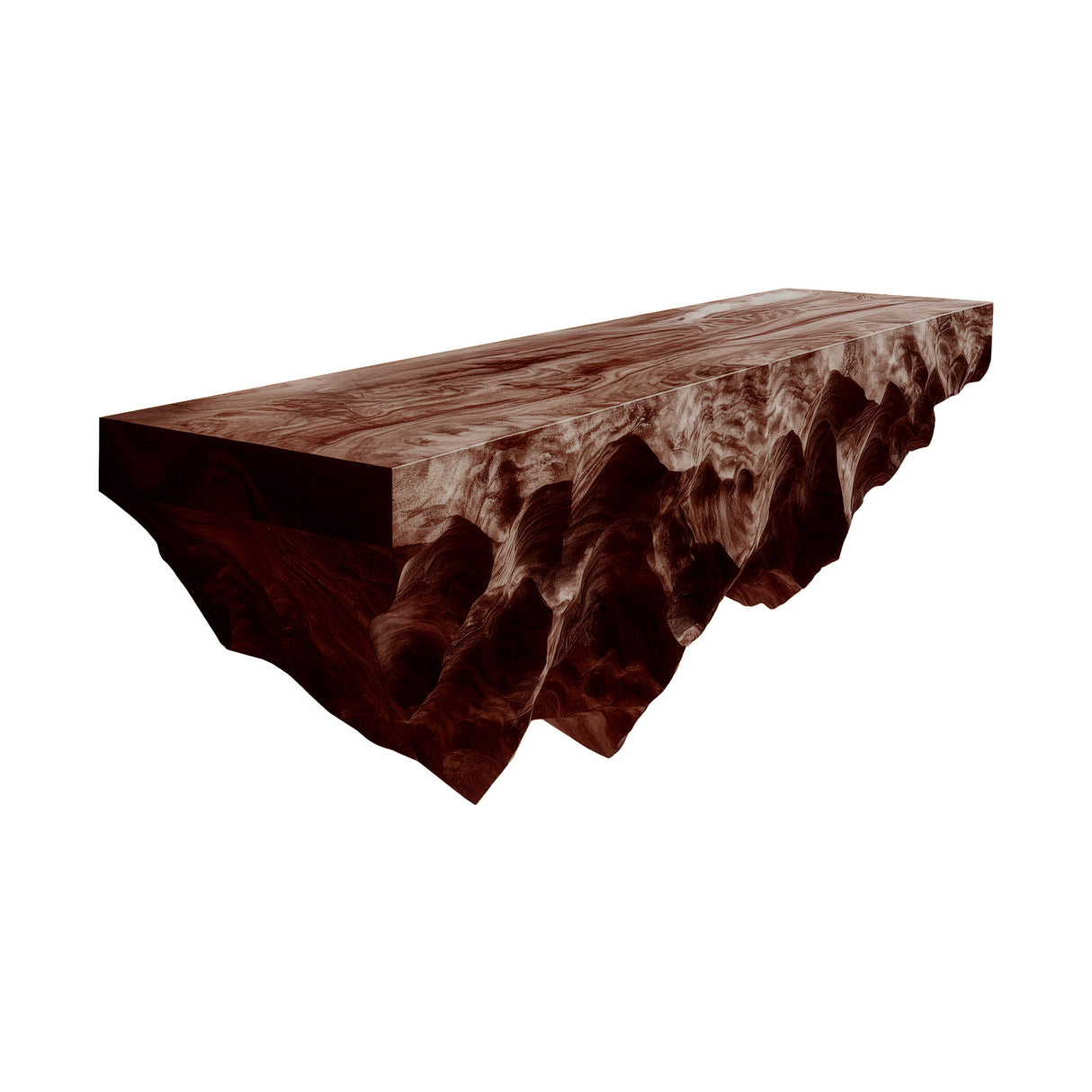 Orion Ridge Solid Wood Mountain Floating Shelf Dark Walnut - Timberustic Floating Shelf