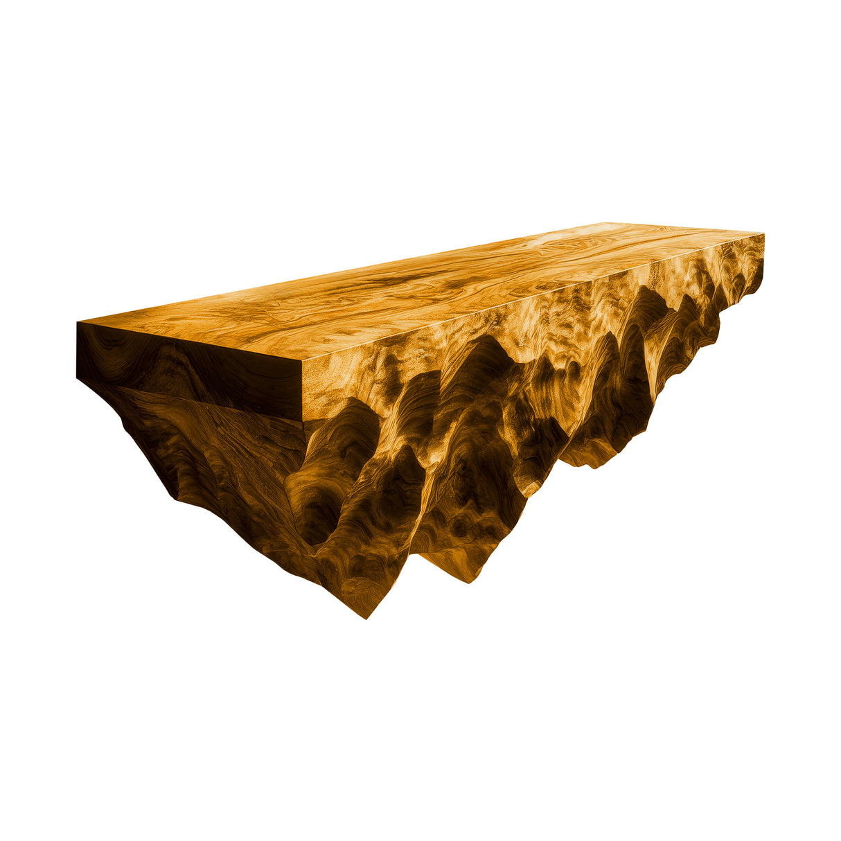 Orion Ridge Solid Wood Mountain Floating Shelf Teak - Timberustic Floating Shelf