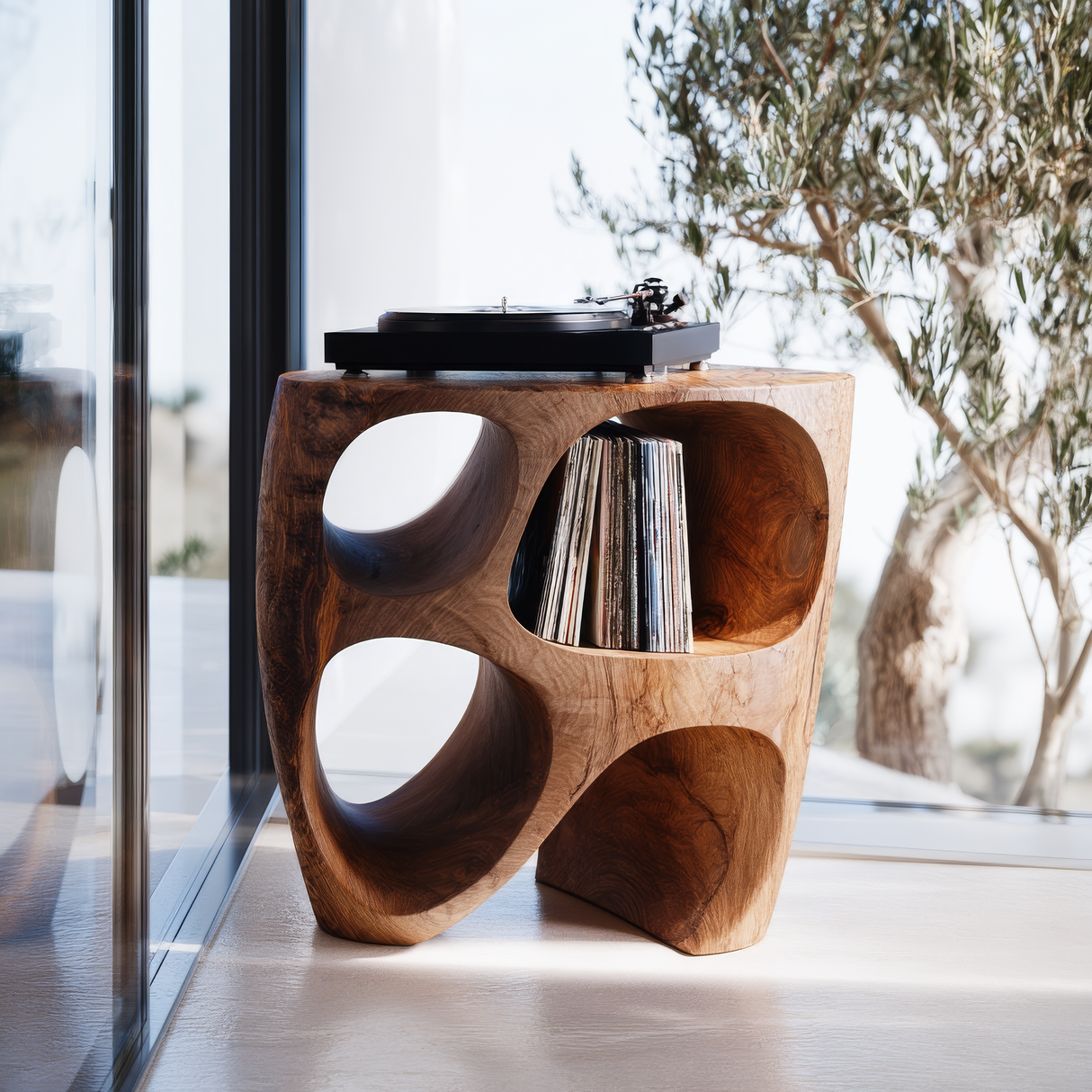 Orivan Handcrafted Solid Wood Record Player Stand SPA233410