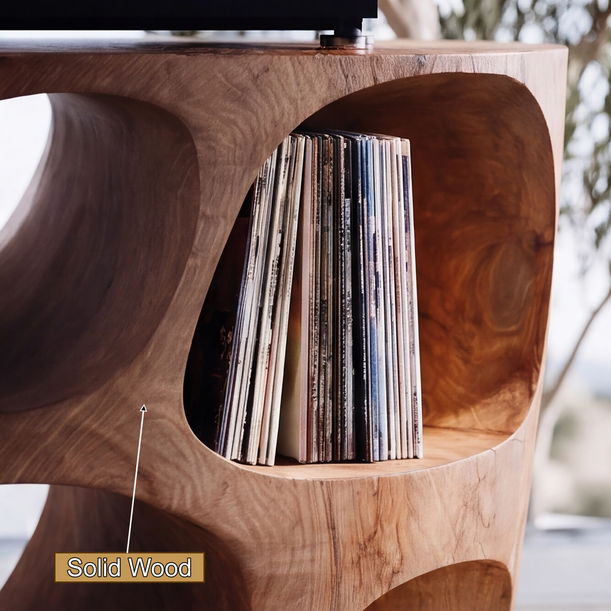 Orivan Handcrafted Solid Wood Record Player Stand SPA233410