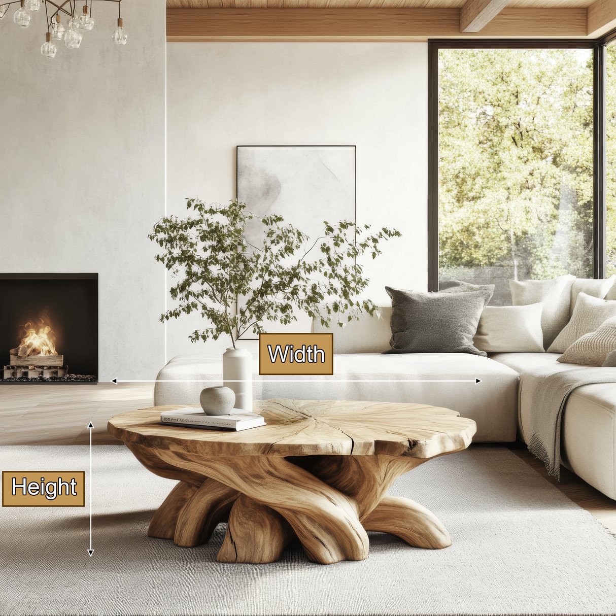 Orivan Sculpted Solid Wood Coffee Table - Timberustic Coffee Table