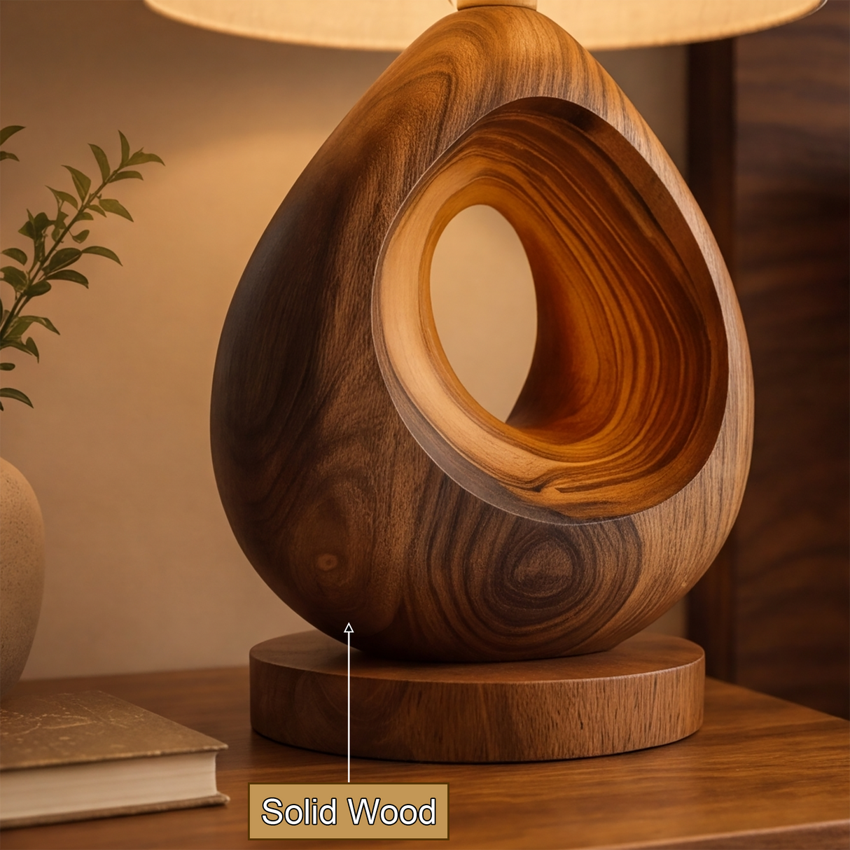 Orivana Handcrafted Solid Wood Table Lamp SPA263432 - Timberustic Table Lamp