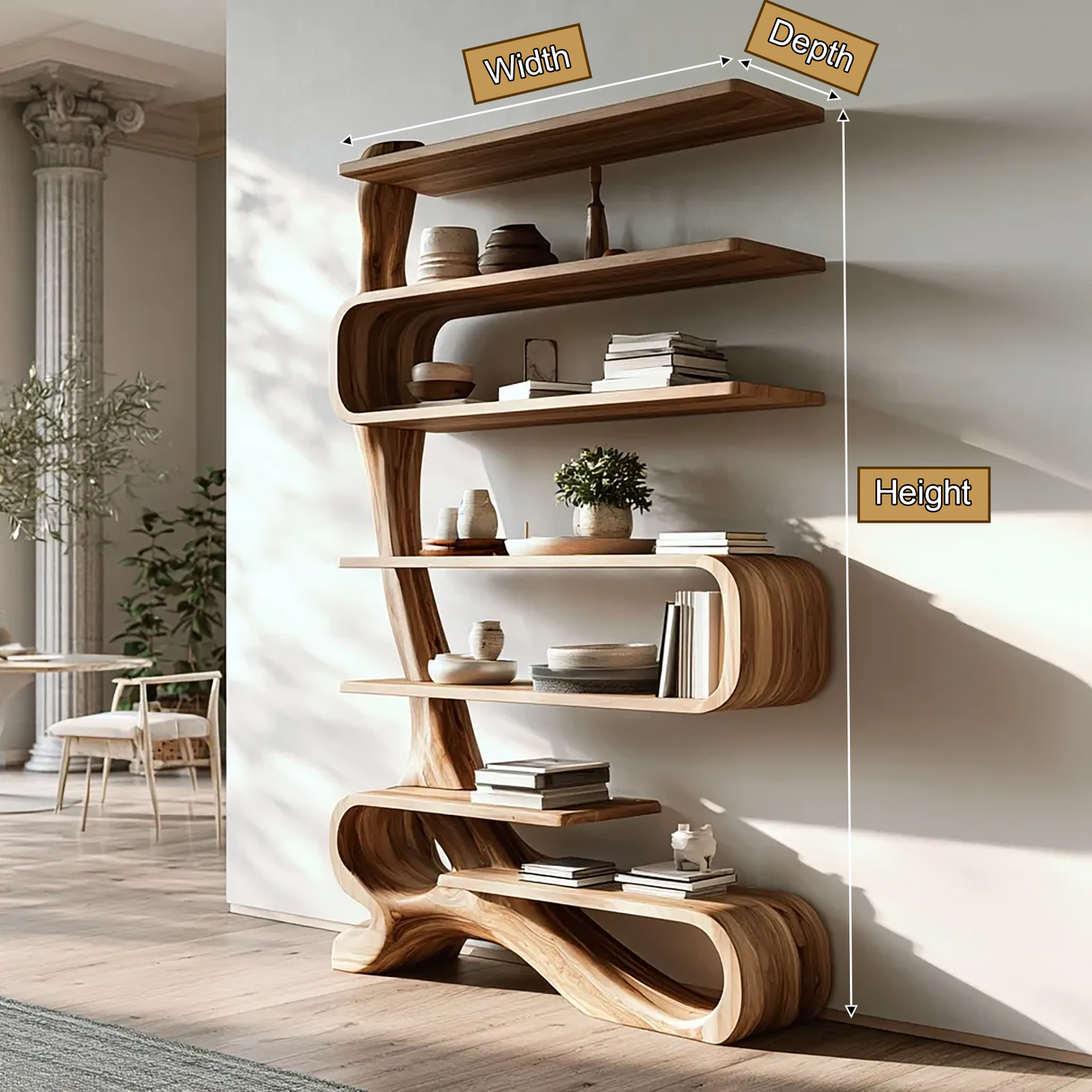 Orivane Handcrafted Solid Wood Bookshelf