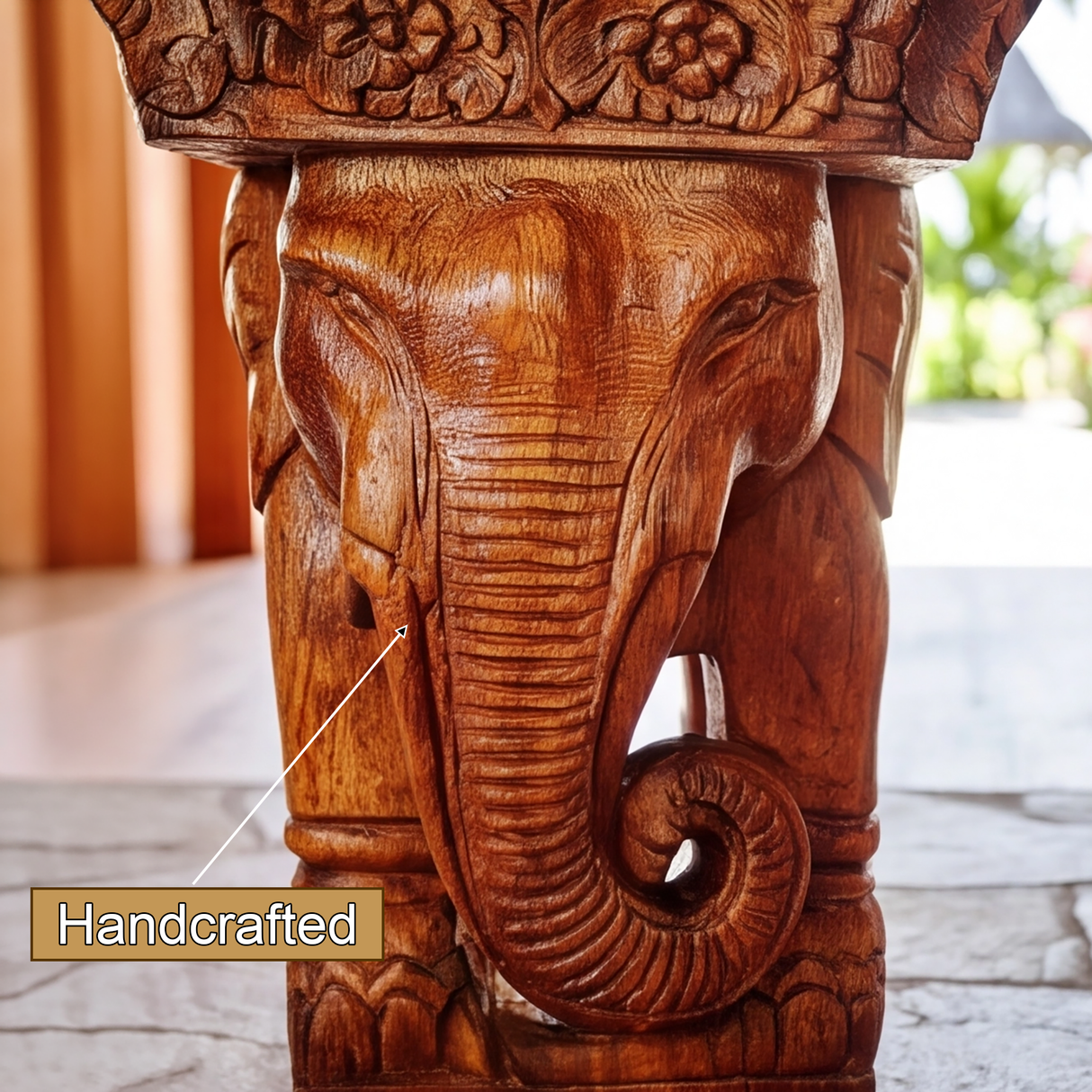 Orivane Sculpted Solid Wood Pedestal Stand - Timberustic Pedestal Stand