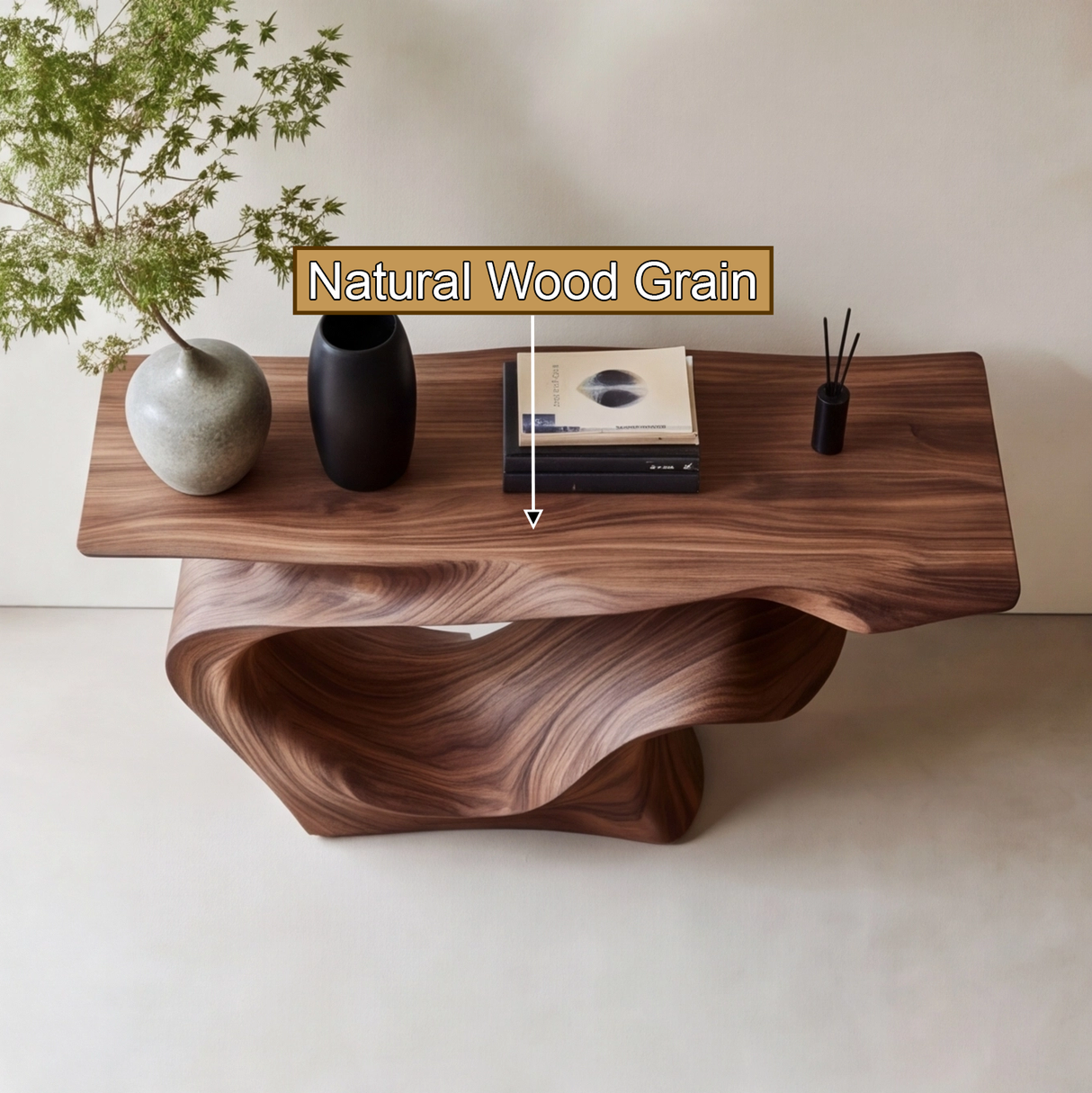 Orivante Sculpted Solid Wood Console Table - Timberustic Console Table