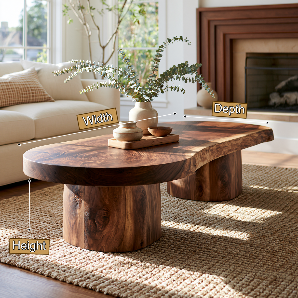 Orivelle Live Edge Solid Wood Coffee Table SPA295713 - Timberustic Coffee Table