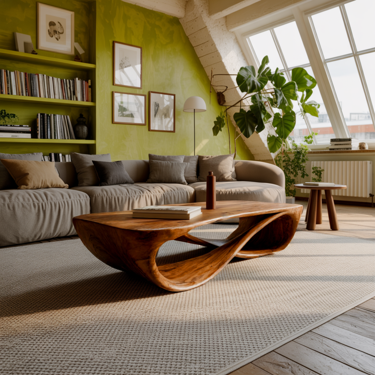 Oriven Curve Solid Wood Coffee Table - Timberustic Coffee Table