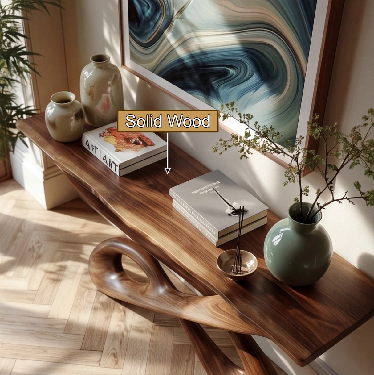Orlathen Sculpted Solid Wood Console Table - Timberustic Console Table