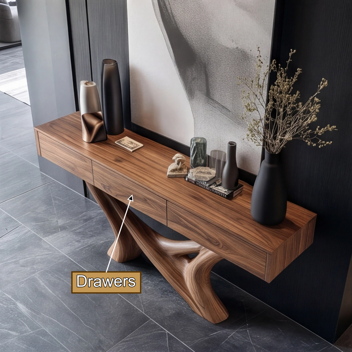 Orlathen Solid Wood Sculpted Console Table - Timberustic Console Table